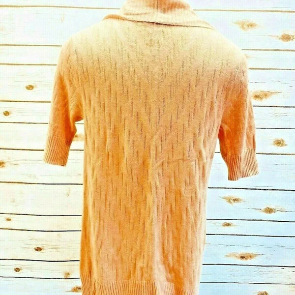 HALOGEN Women Short Sleeve Cardigan Asymmetrical Hem Casual Sweater Size Small - Picture 5 of 11